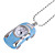  mooie ketting horloge (blauwe auto)