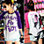  gitaar meisje kleur botsing half sleeve t-shirt (0531-4.20-20)
