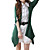  sjaal stijl revers 2-in-een ontwerp knoppen sluiting flexibele sleeves longline shirt / vrouwen shirts (ff-4201be102-0736)