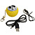  usb appel vormige led mini-luidspreker (geel)