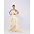  Demi Moore gaine / colonne bretelles balayage / pinceau train organza robe de soirée sans manches Oscar / (fsm0642)