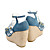  top kwaliteit denim bovenste hoge hakken sleehak met sjerp speciale gelegenheid schoen / fashion schoen (0985-k964)
