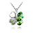  vert cristal brillant et alliage de platine plaqué collier à pendentif