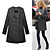  Fashion Idols Style / Double-breasted Long Sleeves Round Neckline Coat / Women's Coats (FF-E-BL0857021)
