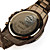  redonda de acero inoxidable forma de reloj de cuarzo negro para los hombres