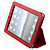  Estuche Duro de Cuero PU + Soporte para el Apple iPad - En Rojo