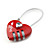  Heart-Shaped 3-Digit Luggage  Padlock (Red)