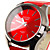  elegante decoração clássica mostradores pu pulseira de couro mulheres assistem homens - vermelho
