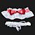  2-pieza de satín encantadora con ligas de boda bowknot