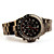  redonda de acero inoxidable forma de reloj de cuarzo negro para los hombres