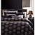  garn-farget jacquard satin 3-delt dronning dynetrekk satt
