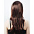  Capless Long Chocolate Brown Body Wave 100% Human Hair Wig with Side Bang
