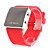  Silicone Band Love Couple Jelly Sport Style Square LED Wrist Watch - Blue & Red