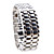  Silvery Metal Strip Digital Lava Style Iron Sport Couple Red LED Faceless Wrist Watch