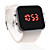  Unisex Silicone Style Sports Red LED Wrist Watch (White)
