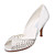  satinado elegante parte superior tacón peep toe con imitación zapatos de novia de la boda