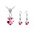  Heart Shaped Crystal Drop Necklace And Earring Set