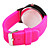  silicone grande banda clássica de discagem moda quartzo relógio mulheres homens casual - rosa vermelha