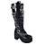  3 "grosso tallone piattaforma nero pu lolita stivali con fibbia