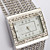  mouvement des femmes en argent pc bande blanche bracelet de montre cadran avec diamant décoration czechic
