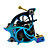  3 Cast Iron Guns Tattoo Kit with LCD Power and 55 Color Ink