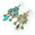  Antique Bronze-plated Turquoise Style Earring