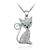  Crystal Electric Eye Cat Necklace