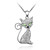  Crystal Electric Eye Cat Necklace