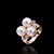  CZ & Faux Pearl In Gold Alloy Bridal Set – Necklace, Bracelet, Ring And Earrings