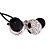  3.5mm estéreo de alta calidad calavera de diamantes con la moda barbilla en la oreja los auriculares MP3/MP4