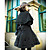  Long Sleeve Black Bow Pattern Flanel Gothic Lolita Coat