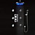  LED Wandhalterung Thermostat Brausebatterie mit Seitenbrausen (verchromt)