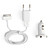  mini usb 3-in-1 lader voor iPhone 3G / 4G (wit)
