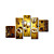  met de hand geschilderd abstract olieverf met gestrekte frame - set van 5