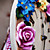  floral e aves resina relógio de parede mute