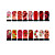  12pcs Nail Foil Art Armour Wraps Patch Stickers-Red Series