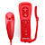  2-in-1 MotionPlus Remote Controller and Nunchuk + Case for Wii/Wii U (Red)