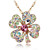  Clover Shape Crystal Necklaces In Gold Alloy More Colors Available
