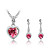  dames hartvorm kristallen sieraden sets in sliver legering inclusief ketting oorbellen meer kleuren beschikbaar