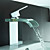  Modern Waterfall Bathroom Sink Faucet with Glass Spout(Chrome Finish)