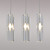  in acciaio inox 3-luce lampadario mini con k9 goccia sfera di cristallo