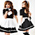  hot girl zwarte polyester meid pak (4 stuks)