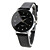  Pair of PU 981 Analog Quartz Wrist Watches (Black)