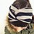  Black and Grey Stripe Criss Cross Head Wrap
