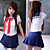  Hot Girl Blue Polyester Sailor Suit (2 Pieces)