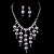  Silber Strass Quasten Halskette und Ohrringe Set