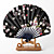  Black Shell Shaped Hand Fan (Set of 4)