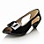  Leatherette Low Heel Closed Toe Shoes With Bow (More Colors)