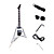  V-Form Heavy Metal E-Gitarre mit Zubehör in weiß / schwarz