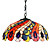  Tiffany Pendant Light with 2 Light in Peacock Feather Patterned Shade